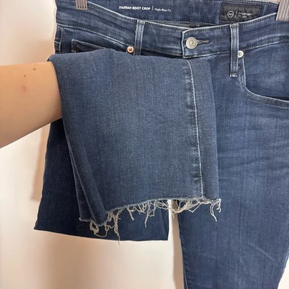 AG Farrah Raw Hem Boot Crop Jeans Size 29 High Rise 27” inseam - Picture 8 of 13